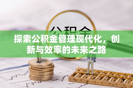 肇东探索公积金管理现代化，创新与效率的未来之路