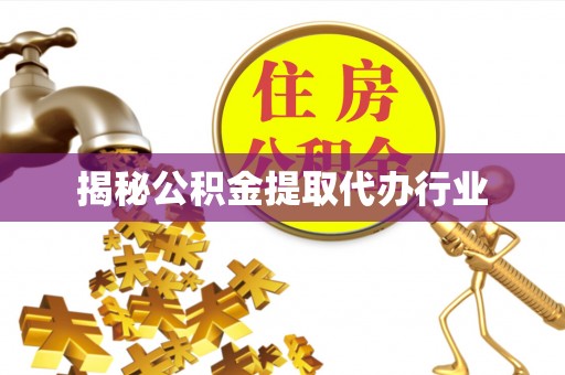 肇东揭秘公积金提取代办行业